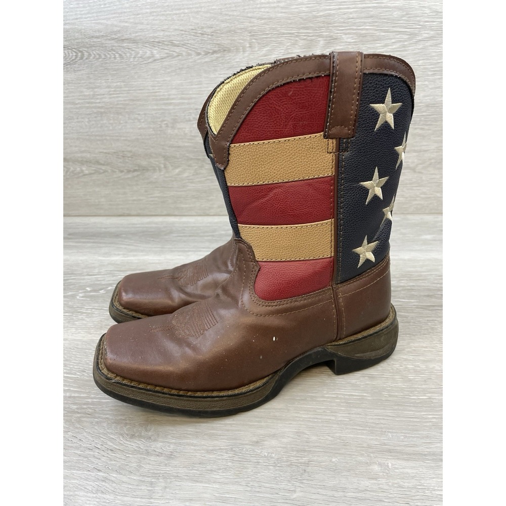 Durango BT245 Kid's Patriotic Western Flag Cowboy Boots Brown 5 USA Flag Pull On - Picture 3 of 13